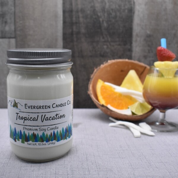 Tropical Vacation Candle - Label